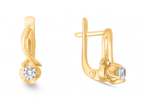 Серьги из золота с фианитами swarovski